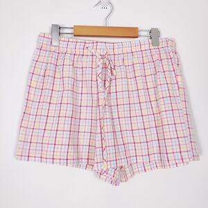 Maree Maree Women's PJ Shorts in Pink Plaid Size Large NEW 100% Cotton